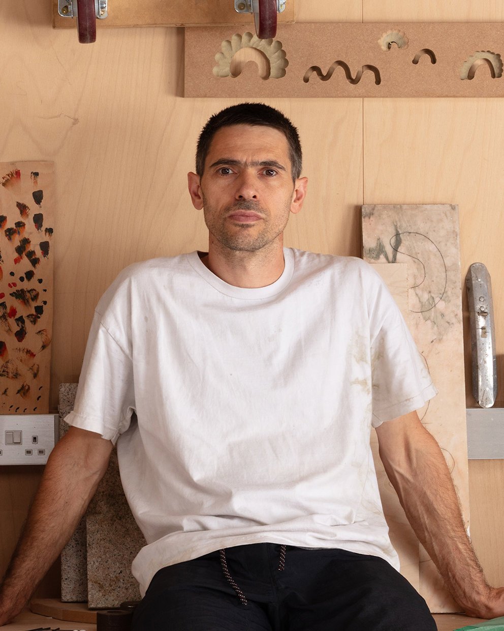 a man sitting in a room